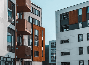 Modern apartment buildings